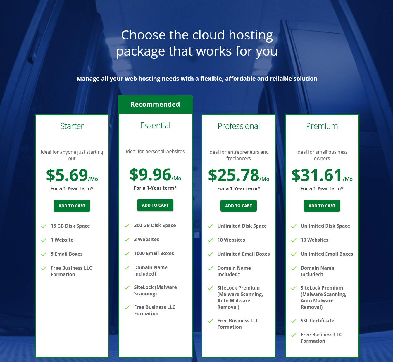 Network Solutions Cloud Web Hosting Pricing Plans Monthly 